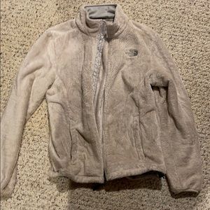 Cream north face zip up